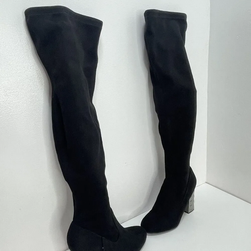 Carlos by Carlos Santana Womens Quantum Thigh High Tall Boots Mirror Heel Sz 7